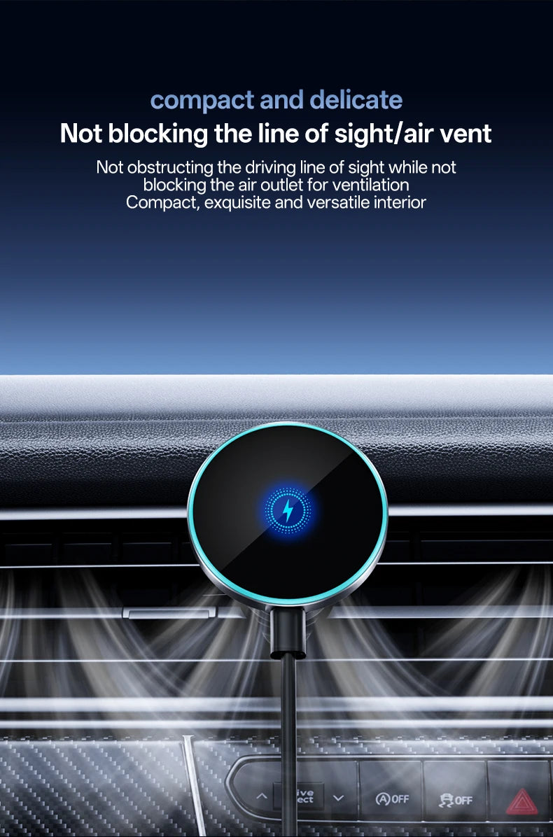Universal Wireless Charging Car Phone Holder – Vent Mount, 360° Rotatable
