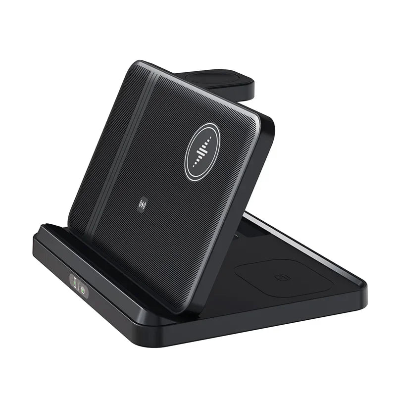 VIKEFON Foldable 3-in-1 Wireless Charger with Cooling Fan for Samsung Devices