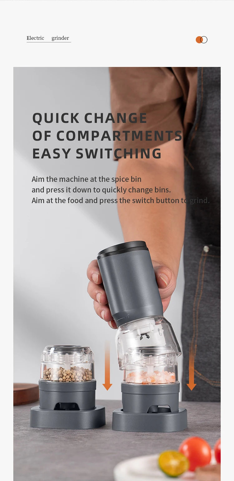 BALASHOV Electric Spice Grinder – Rechargeable Multi-Compartment Grinder with Ceramic Core