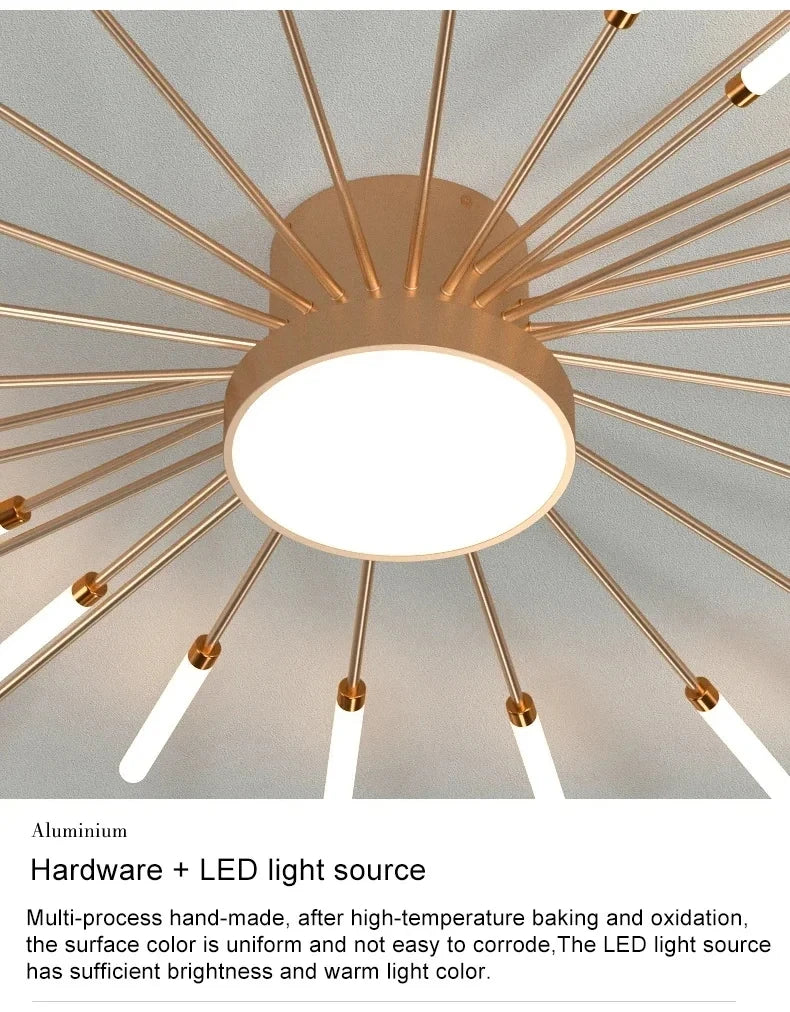 AuroraRealm Modern Black LED Ceiling Light | Large Diameter, Remote Control