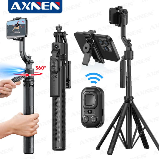 AI Face Tracking Selfie Stick Tripod – 1.63m Smart Quadrapod