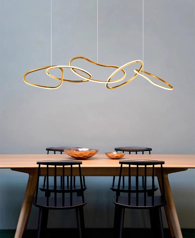 MZXFA Smart LED Pendant Light JLD0190 | Remote Dimmable, Modern Stainless Steel