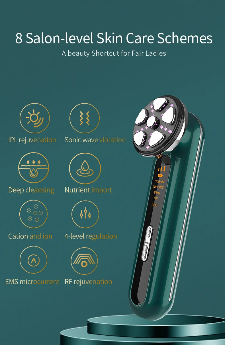 VIMYSHOW EMS Facial Beauty Device ES-1091 – RF LED Microcurrent Skin Tightening