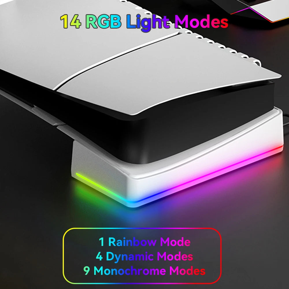 PS5 Slim Cooling Station – Dual Controller Charger, RGB Effects & Headset Holder