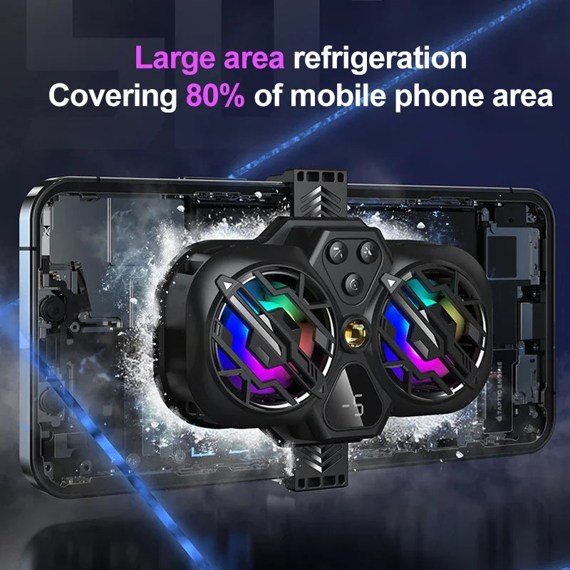 K11/K12 Mobile Live Streaming Radiator – Dual-Core Phone Cooler with Digital Display
