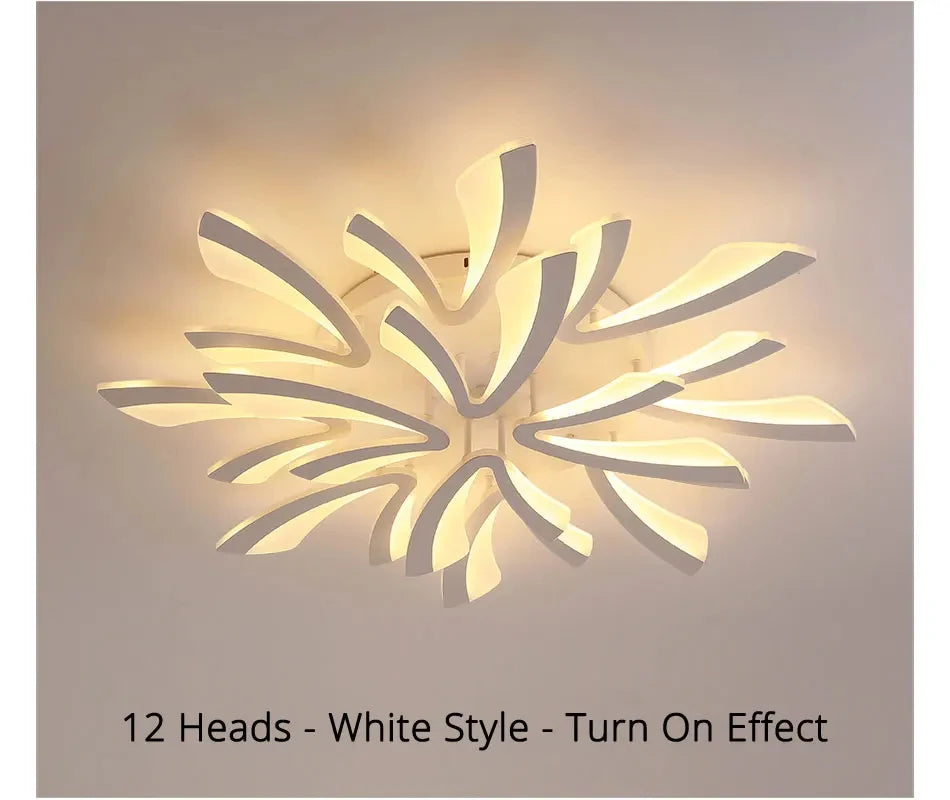 JAYGIY LIGHT Butterfly LED Ceiling Light | Dimmable Remote Control, Modern White