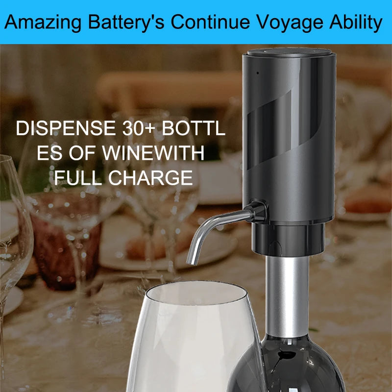 FLYMUYU Electric Wine Aerator Dispenser – USB-C Rechargeable One-Touch Automatic Wine Decanter