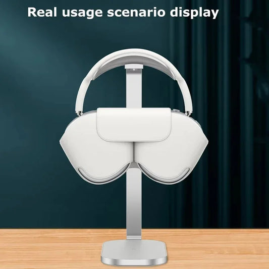 Aluminium Headphone Stand with 15W Wireless Charging – Heavy Base Desk Holder
