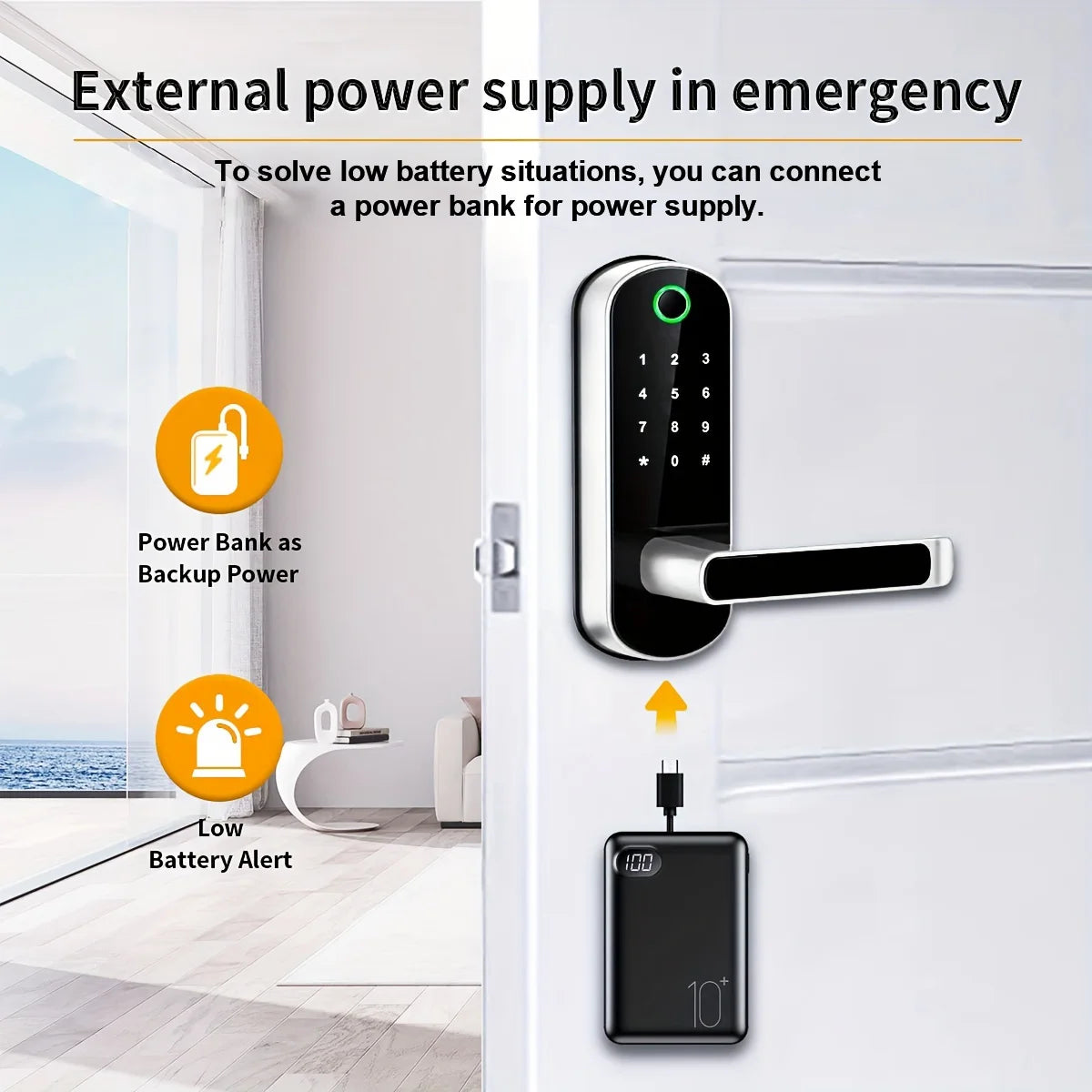 L.AOL.AU B05 Smart Fingerprint Door Lock – WiFi App, NFC & IP67 Waterproof