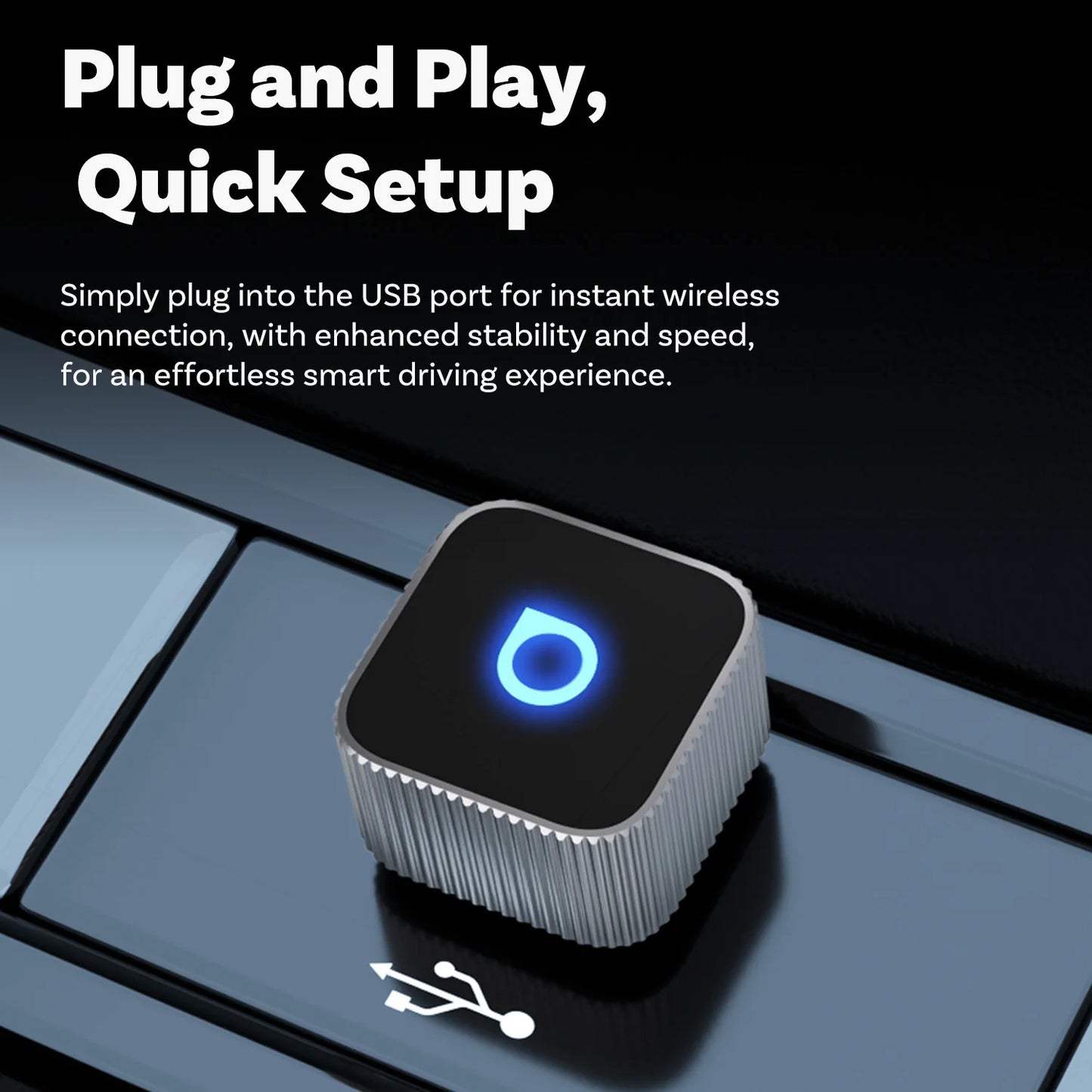 OTTOCAST Mini Slim Wireless CarPlay & Android Auto Adapter – Plug & Play BT 5.0, Linux System (For Wired CarPlay Cars Only)