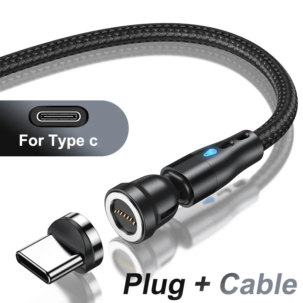 540° Magnetic USB-C Cable 5A – Rotating Fast Charge Cable (Charging Only)