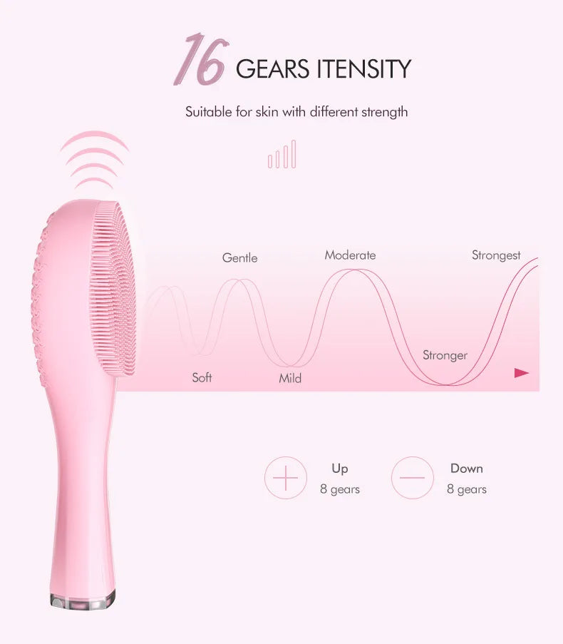 Windaily Rechargeable Silicone Facial Cleansing Brush – IPX7 Waterproof Deep Clean Vibration Tool