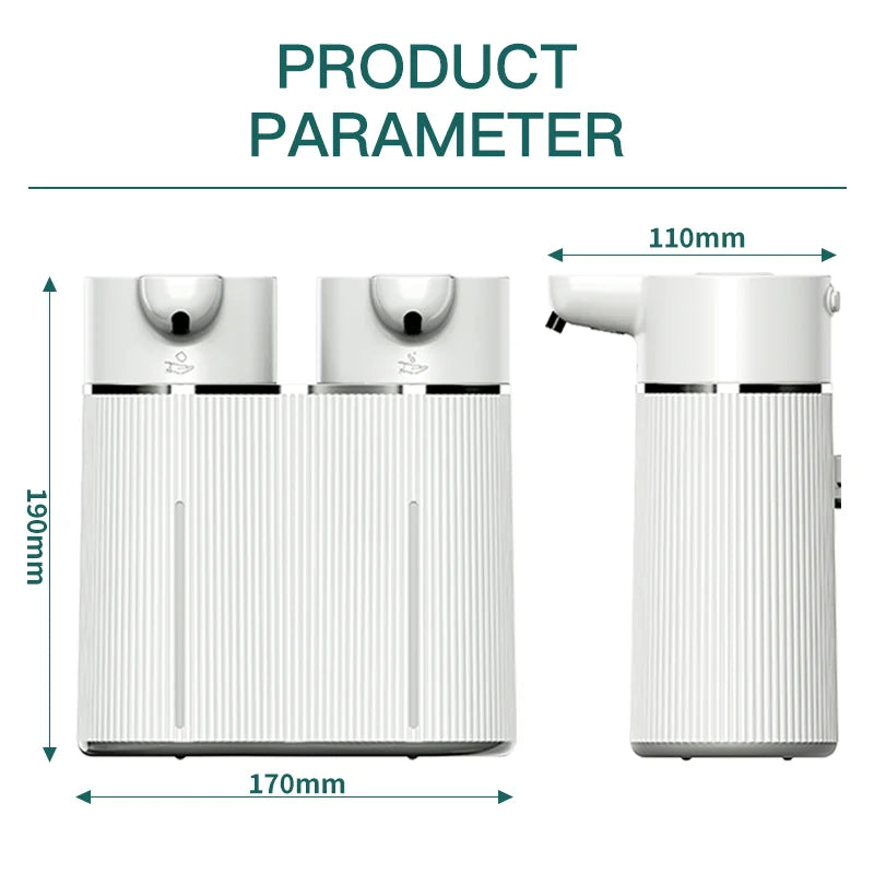 Double-Head Automatic Soap Dispenser – Touchless Foam & Liquid Smart Dispenser 800ml