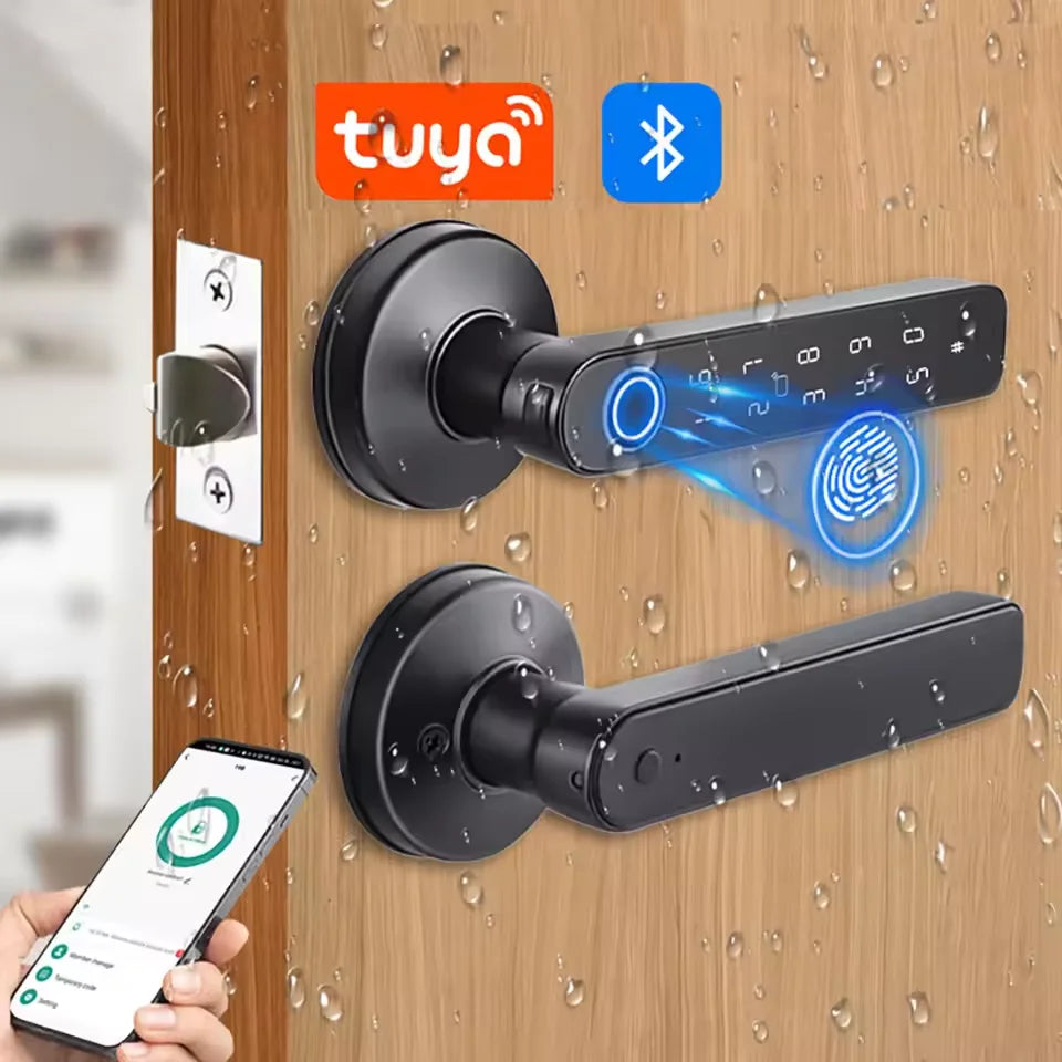 Tuya Smart Door Lock X1/X2 – Fingerprint, Password & App Control with Emergency USB