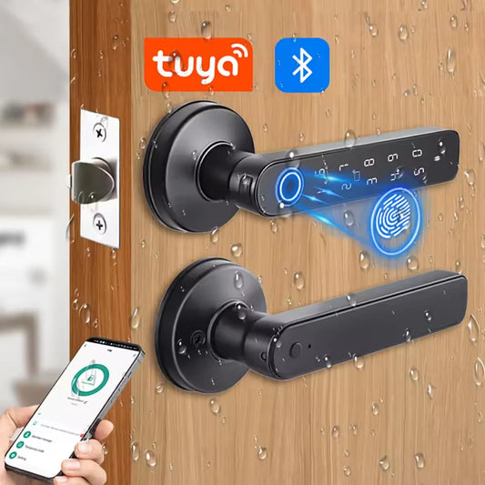 Tuya Smart Door Lock X1/X2 – Fingerprint, Password & App Control with Emergency USB