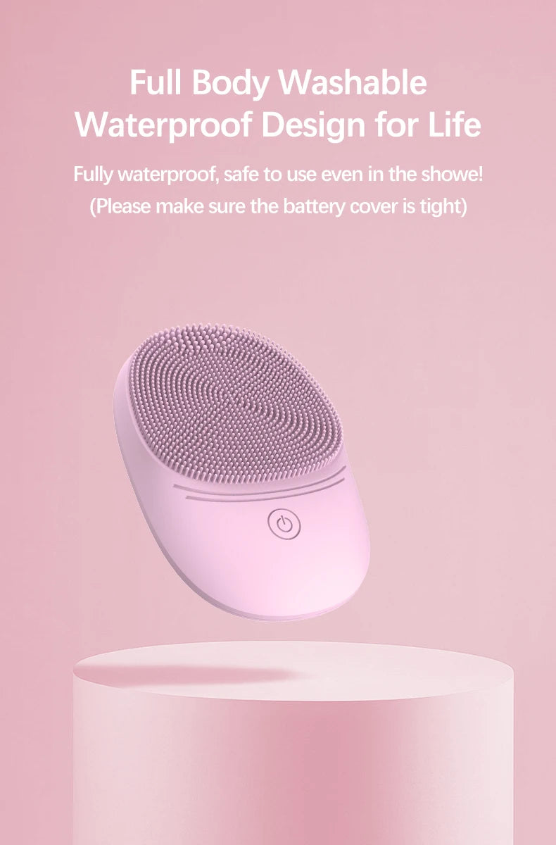Silicone Sonic Facial Cleansing Brush – Battery Powered Deep Clean Skincare Tool