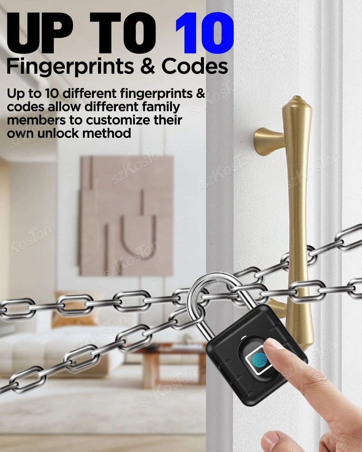 Fingerprint Padlock – IP67 Biometric Keyless Lock for Locker, Luggage & Gate