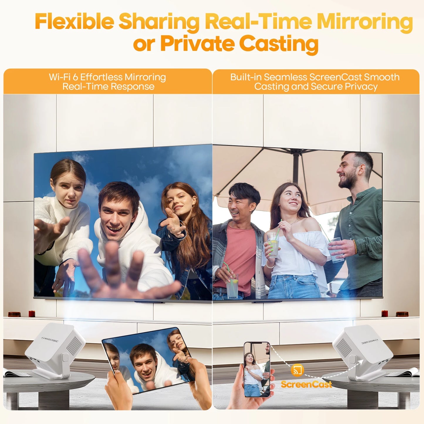 HY300 Max Smart Projector – Android 14, 400 ANSI, Auto Focus & Keystone