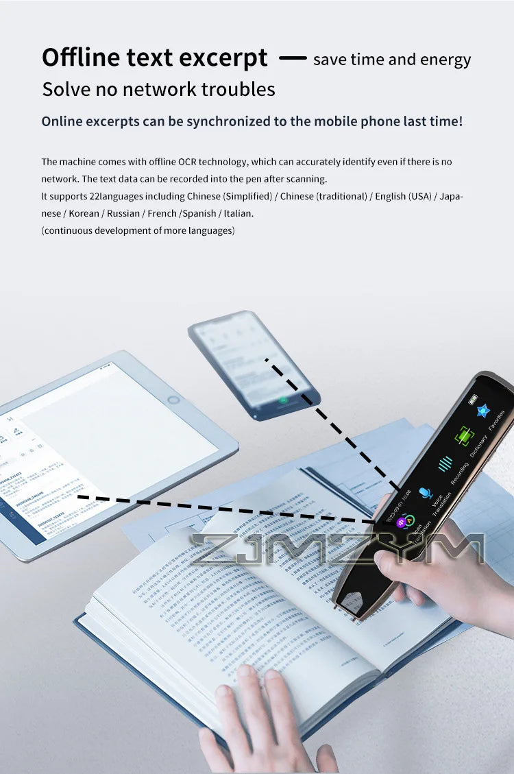 Smart Scanning Dictionary Pen with Display Screen – Portable Text Translator