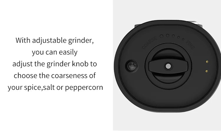 Automatic Salt & Pepper Grinder Set – Electric USB Rechargeable Spice Mills