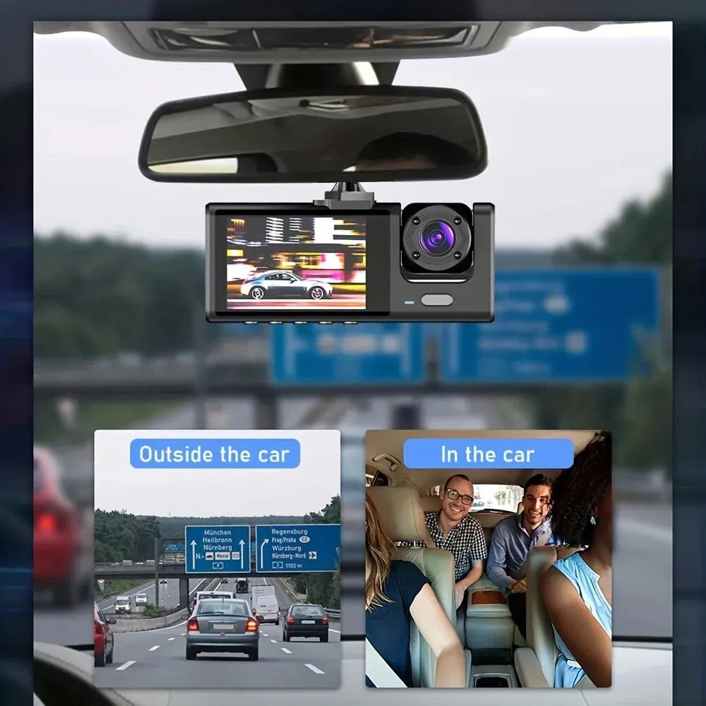 Baideluo Dual / Triple Lens Dash Cam – Front, Cabin & Rear Car DVR with Night Vision