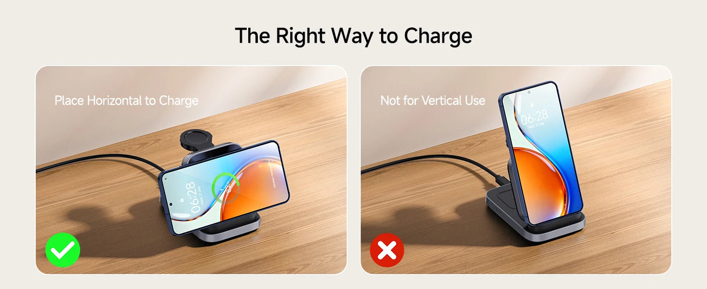3-in-1 Wireless Charging Station 15W for Samsung Galaxy, Watch & Buds