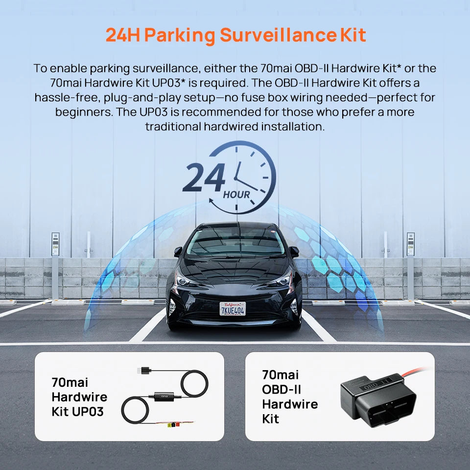 70mai M310 Plus 2K Dash Cam – 1440P WiFi Car DVR with Voice Control & 24H Parking Guard