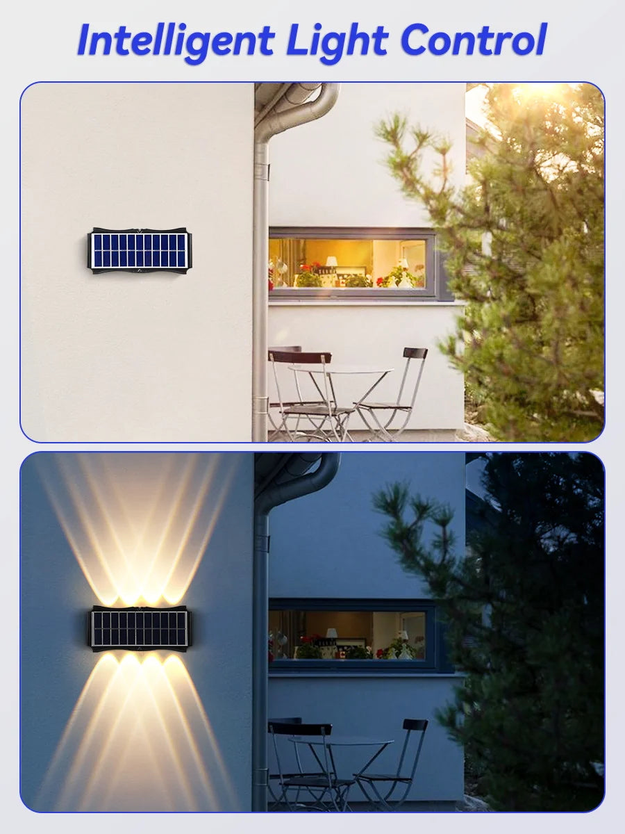 CHENBEN Solar LED Wall Light | IP65 Waterproof Outdoor Wall Lamp, Warm/RGB