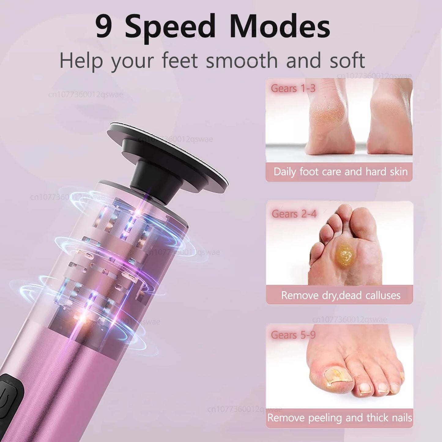 XMSJ 2-in-1 Electric Foot Callus Remover – Rechargeable Foot File & Nail Grinder with 9 Speeds