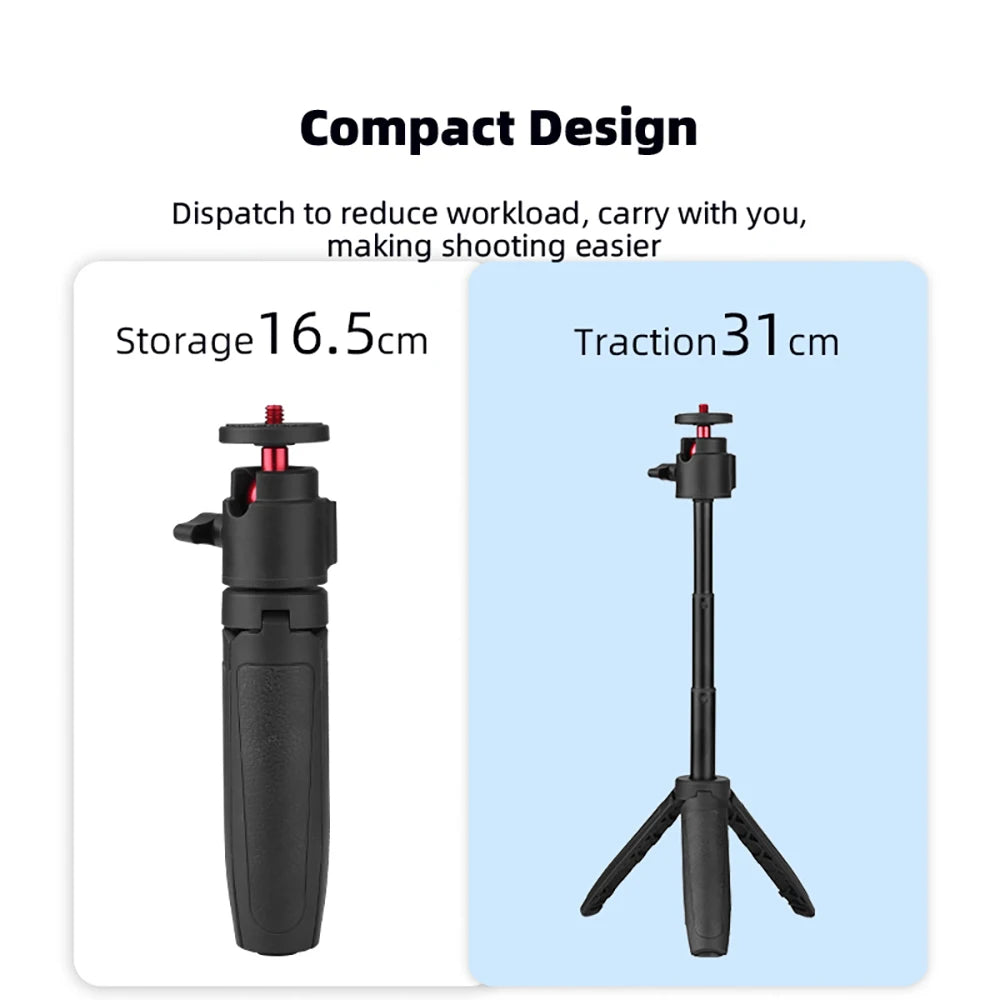 Extension Pole Tripod – Mini Lightweight Stand with 360° Ball Head