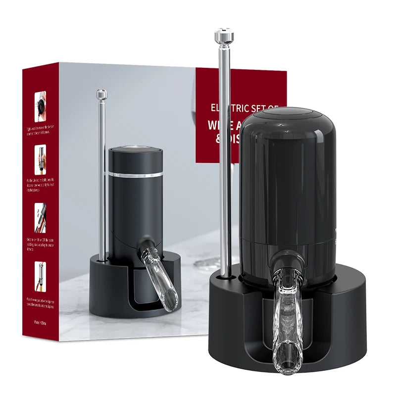 Electric Wine Decanter & Aerator – Automatic Sobering Dispenser with USB Rechargeable Option