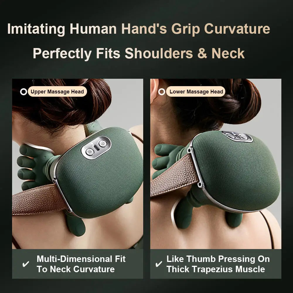 Electric Trapezius Massager with Heat – Wearable Neck, Back & Shoulder Relief