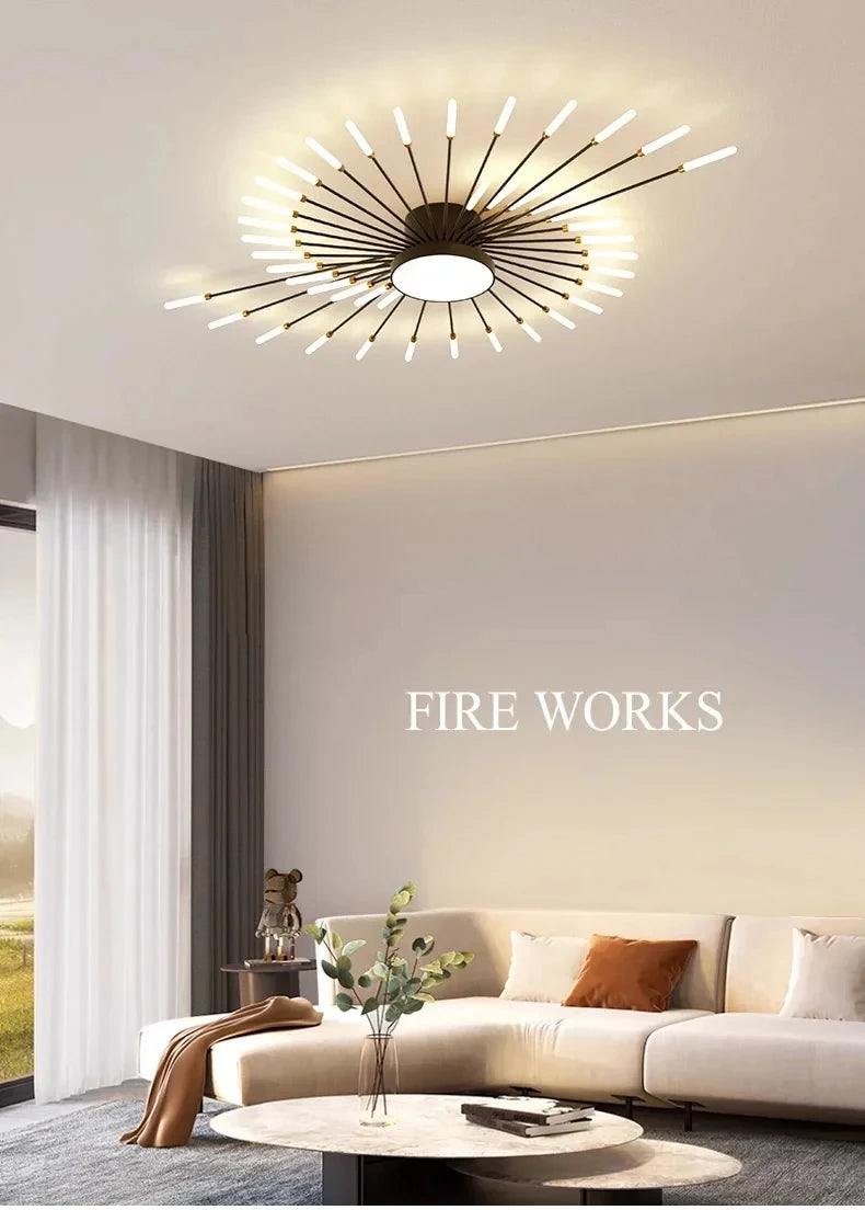 AuroraRealm Modern Black LED Ceiling Light | Large Diameter, Remote Control