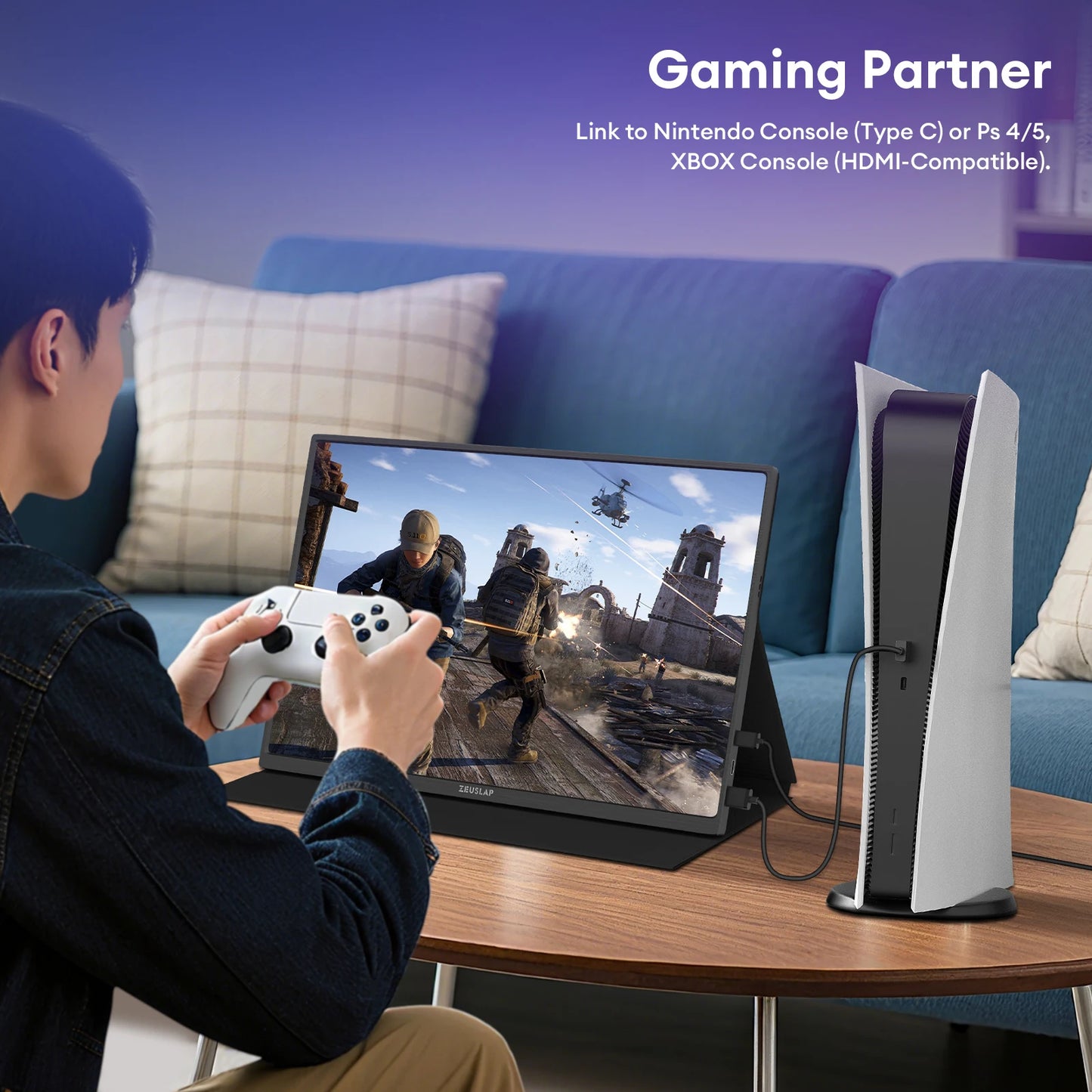 EUSLAP P16K 16 Inch QHD Portable Monitor | 144Hz 16:10 IPS | 500 Nits HDR500 | USB-C / HDMI