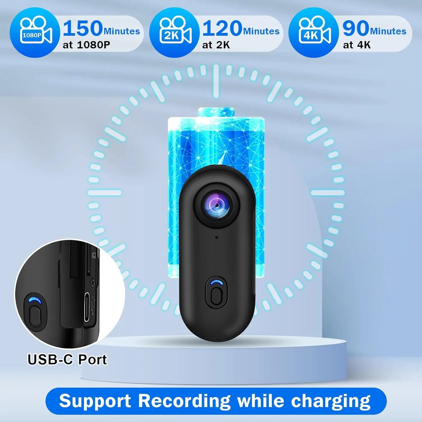 JETO H88 Ultra-Mini 4K Sports Action Camera – Waterproof Case, WiFi, POV Recording