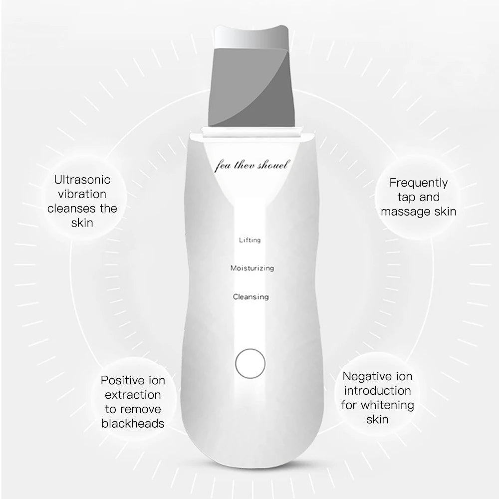 MERALL Ultrasonic Skin Scrubber – EMS Ion Deep Pore Facial Cleaner