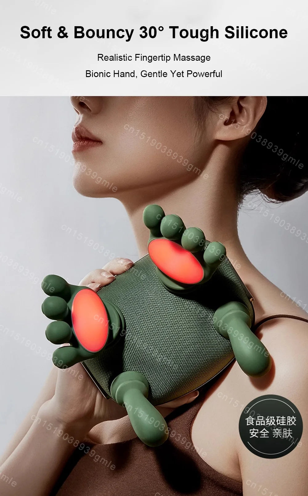 4-Finger Kneading Neck Massager – Hot Compress Trapezius & Shoulder Relief