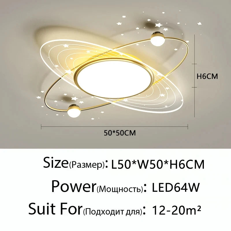 AuroraRealm Modern Ceiling Light with Remote | Gold LED Ceiling Lamp, 90–260V
