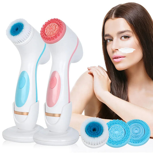 Electric Facial Cleanser – IPX7 Waterproof Multi-Brush Skin Cleaning Device
