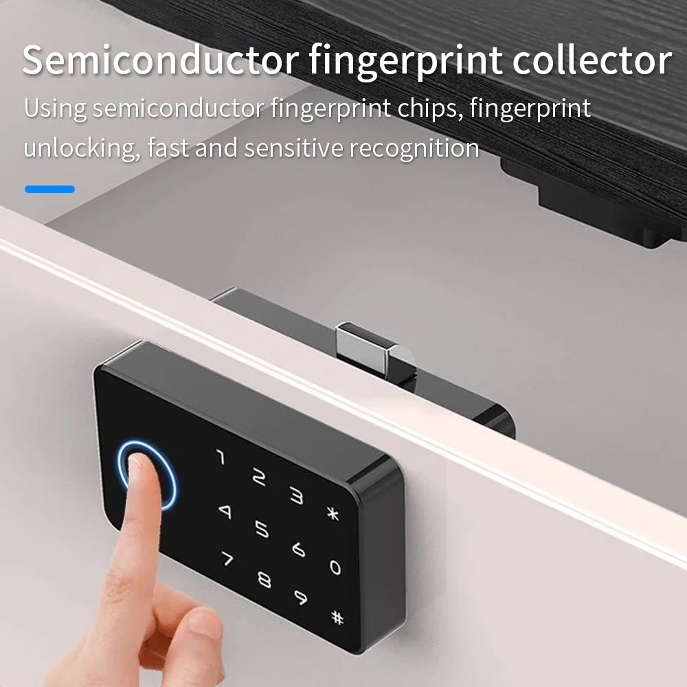 LUCKING DOOR Tuya Smart Fingerprint Cabinet Lock – Bluetooth App, Password & Key Unlock