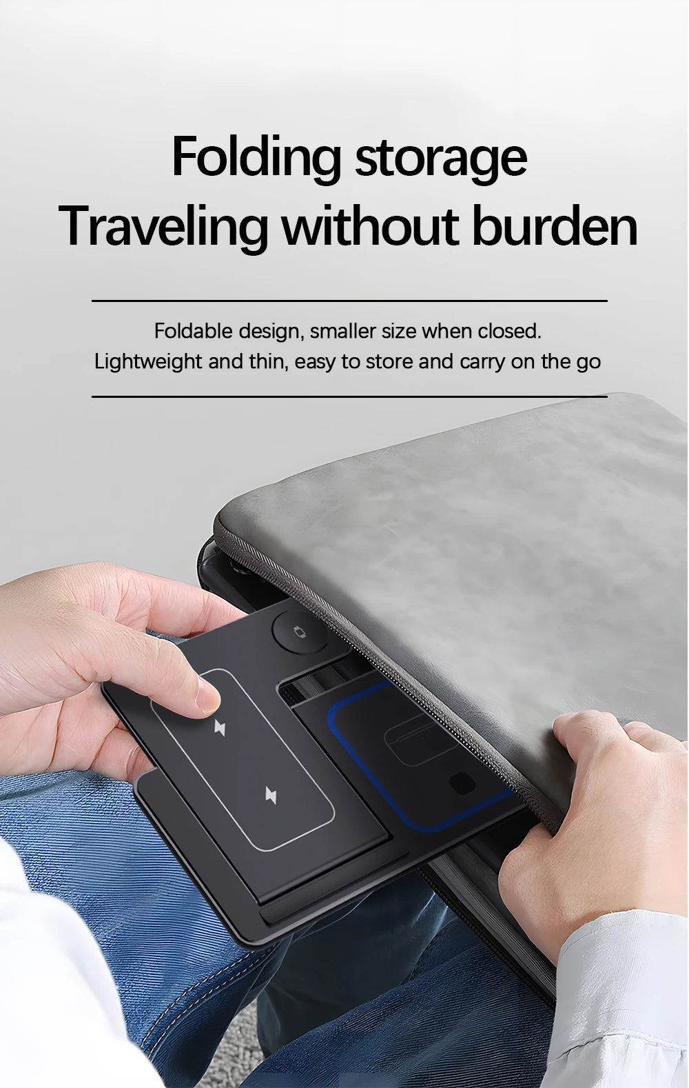 3-in-1 Foldable Fast Wireless Charger for iPhone, Watch & AirPods