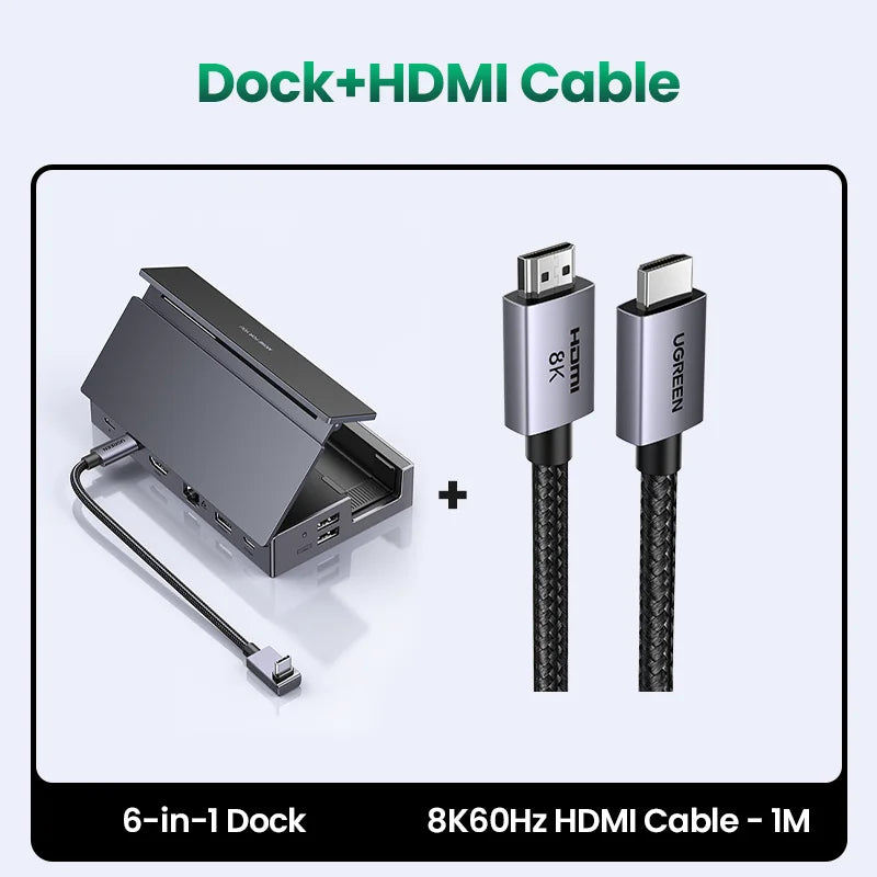 9-in-1 Steam Deck Docking Station – 4K@60Hz HDMI, 10Gbps USB-C, 100W PD Stand