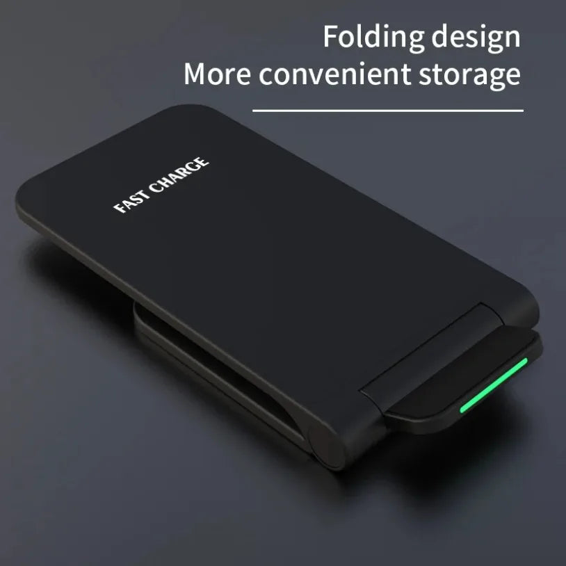 VIKEFON Fast Wireless Charger Stand 30W with Dual-Coil & Foldable Design