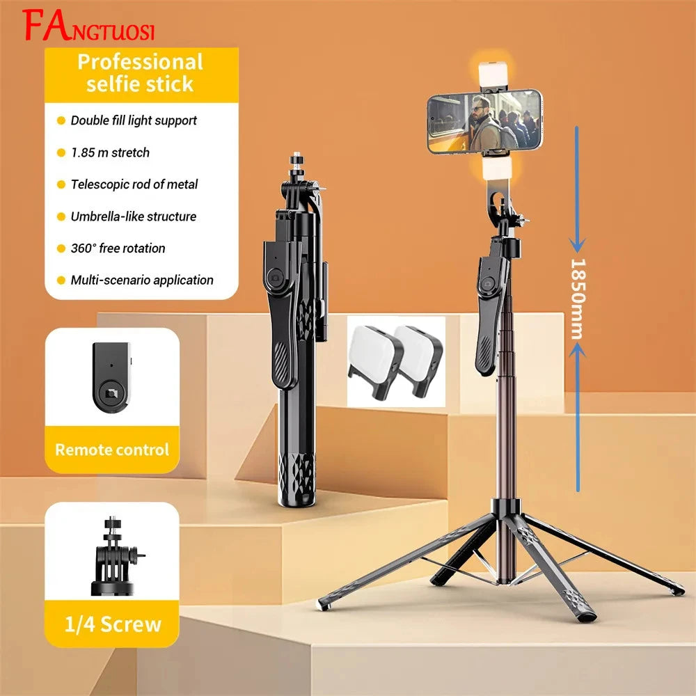 1.85m Bluetooth Selfie Stick with Tripod & Wireless Remote
