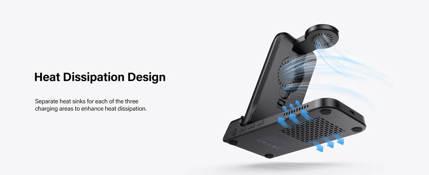 Foldable Wireless Charger Stand for Samsung Phone, Watch & Buds