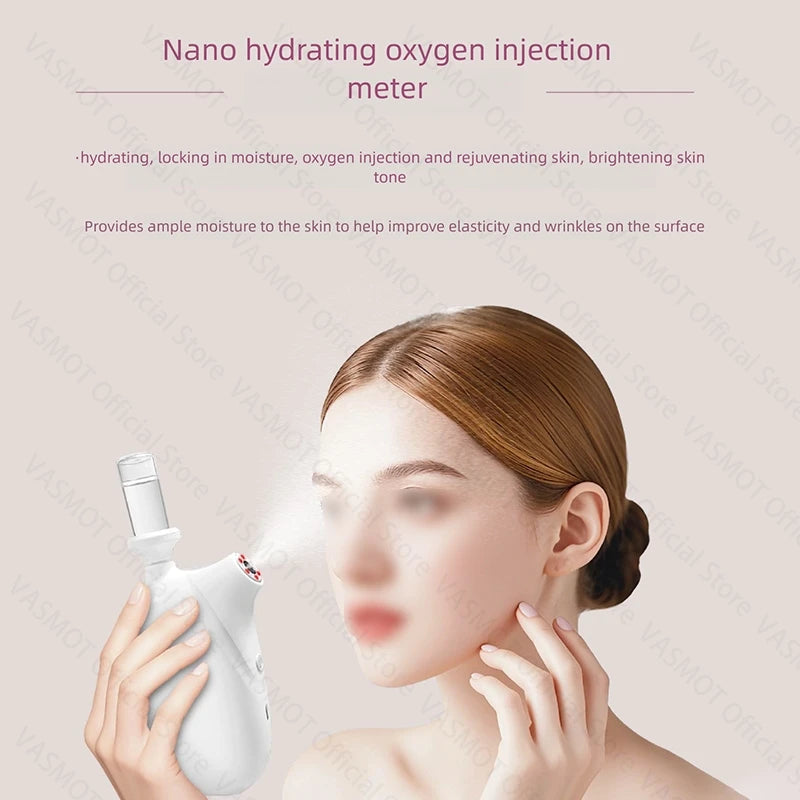 VASMOT High-Pressure Nano Facial Hydrator – Oxygen Infusion Skin Rejuvenation Tool