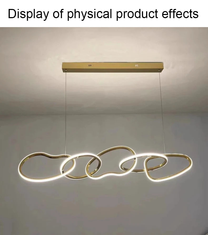 MZXFA Smart LED Pendant Light JLD0190 | Remote Dimmable, Modern Stainless Steel