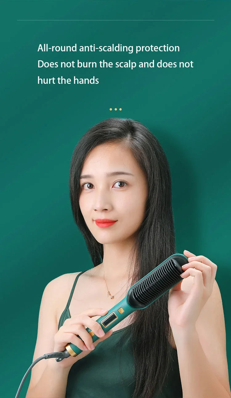 Thermostatic Hair Straightener Comb – 3-Minute Fast Styling Ionic Hot Brush