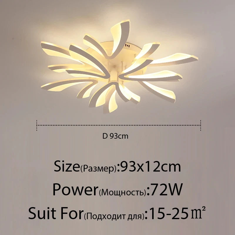JAYGIY LIGHT Butterfly LED Ceiling Light | Dimmable Remote Control, Modern White