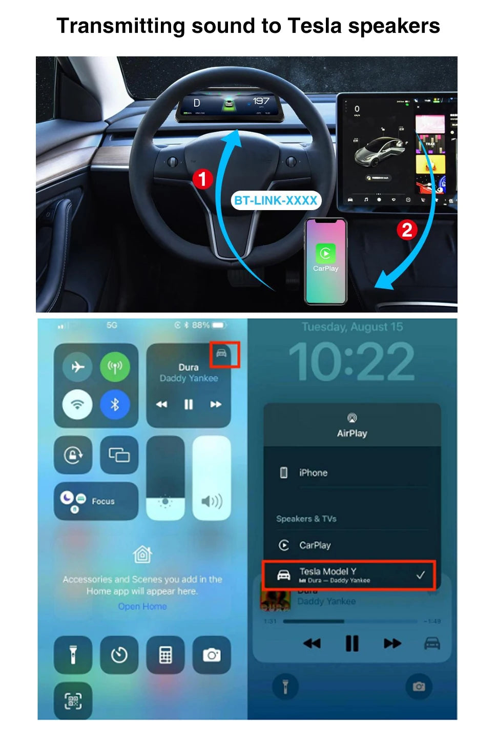 CATRONICS 9.6″ Tesla Instrument Cluster HUD – Linux Display with Wireless CarPlay & Android Auto, Blind Spot Alerts